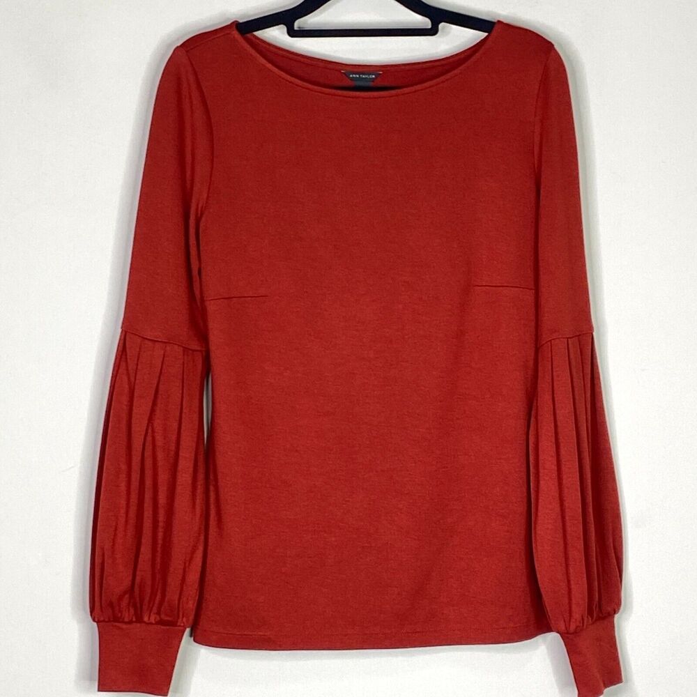 Ann Taylor Lantern Sleeve Knit Top Women's Size XS